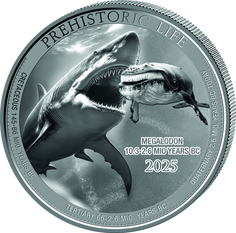 Megalodon, image of the coin