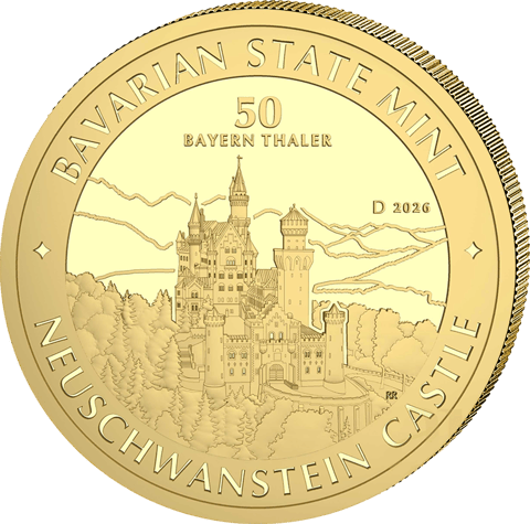 Bayern Thaler 2026, 1/2 onza de oro fino, imagen