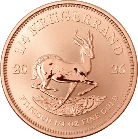 Krügerrand 2026 als Reverse Proof, Springbockseite: poliertes Motiv auf mattem Grund