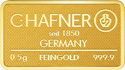 Goldbarren 0,5 g von C.Hafner