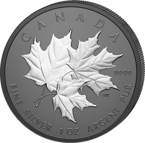 Triple Maple der Royal Canadian Mint, Seite mit drei Ahornblättern