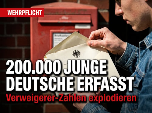 Briefe vom Bund: 200.000 junge Deutsche im Visier der Wehrerfassung – Verweigerer-Zahlen explodieren