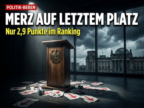Demütigung für den Kanzler: Friedrich Merz stürzt im Politikerranking auf den letzten Platz