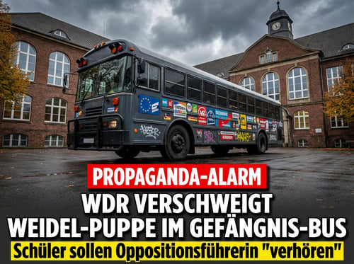 Der WDR und die "Demokratiestunde": Wie ein Gefängnisbus mit Weidel-Puppe zur Schulhof-Propaganda wird