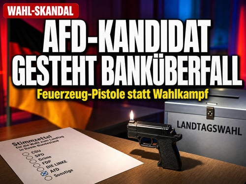 Feuerzeug-Pistole statt Wahlkampf: AfD-Kandidat gesteht Banküberfall