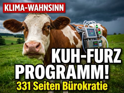 Furz-Messprogramm für Kühe: Das „Klimaschutzprogramm 2026" treibt die Absurdität auf die Spitze