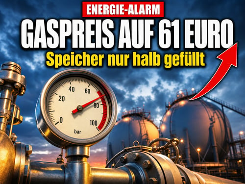 Gaspreis auf 61 Euro, Speicher halb leer: Der Winter kann teuer werden