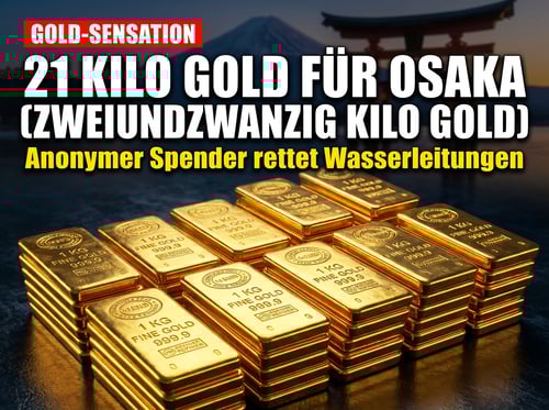 Goldene Großzügigkeit: Anonymer Wohltäter beschenkt Osaka mit 21 Kilogramm Goldbarren