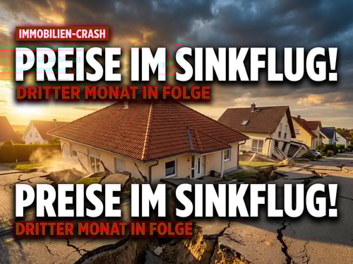 Immobilienmarkt im Sinkflug: Preise fallen den dritten Monat in Folge – und ein Ende ist nicht in Sicht