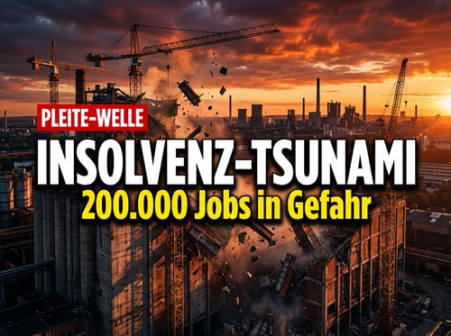 Insolvenz-Tsunami rollt über Deutschland: 200.000 Arbeitsplätze vor dem Aus