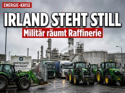 Irland am Rande des Stillstands: Bauern und Trucker legen einzige Ölraffinerie lahm