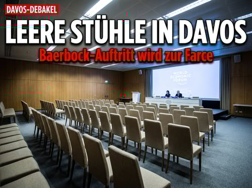 Leere Stühle in Davos: Baerbocks Auftritt beim Weltwirtschaftsforum gerät zur Farce