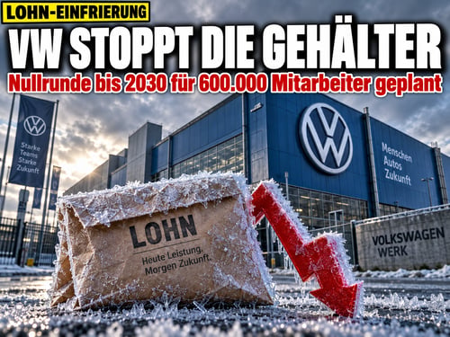 Nullrunde bis 2030: VW will Gehälter von 600.000 Mitarbeitern einfrieren