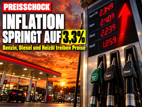 Preisschock an der Zapfsäule: Inflation springt auf 3,3 Prozent!