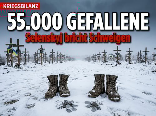 Selenskyj bricht das Schweigen: 55.000 ukrainische Soldaten gefallen