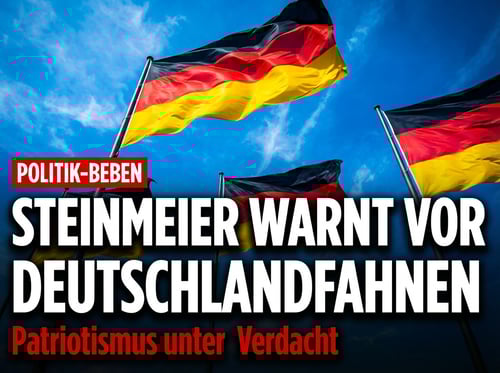 Steinmeier diffamiert patriotische Bürger als „Extremisten" – weil sie Deutschlandfahnen schwenken