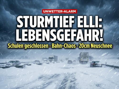 Sturmtief „Elli" bringt Deutschland in den Ausnahmezustand: Meteorologen warnen vor lebensbedrohlichen Bedingungen