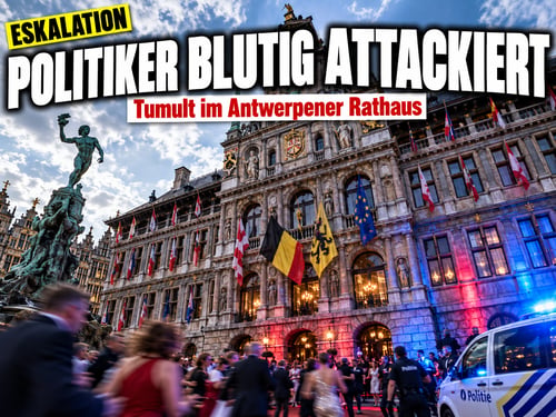 Tumult im Antwerpener Rathaus: Islamkritiker Dewinter blutet!