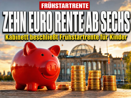 Zehn Euro vom Staat: Kabinett beschließt Rente ab der Einschulung!