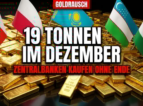 Zentralbanken im Goldrausch: 19 Tonnen im Dezember – und kein Ende in Sicht