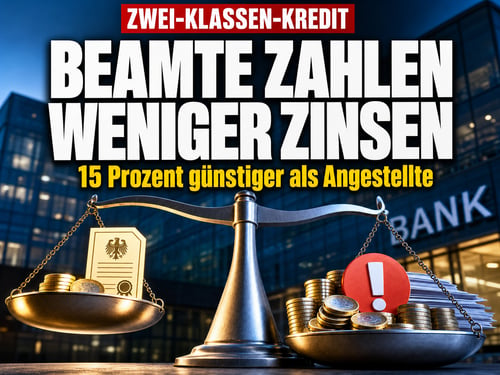 Zwei-Klassen-Kredit: Beamte zahlen 15 Prozent weniger Zinsen