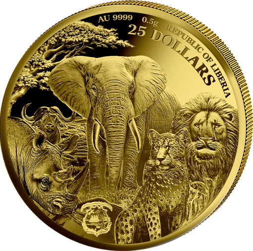 0,5g Gold African Animals Leopard 2025 (Auflage: 5.000 | Polierte Platte)