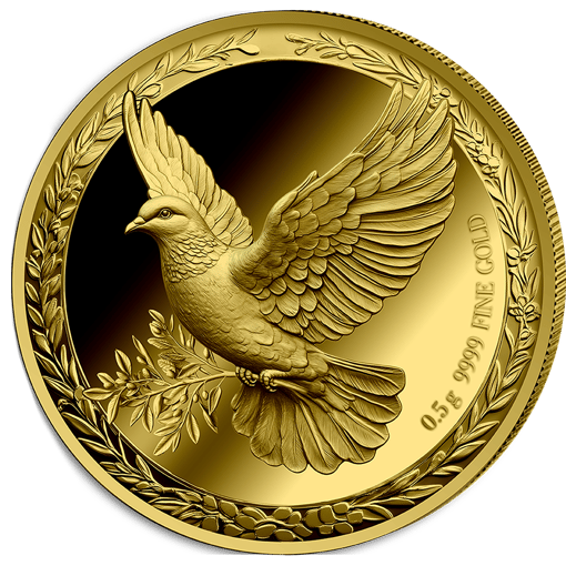 0,5g Gold Friedenstaube 2025 (Auflage: 5.000 | Polierte Platte)
