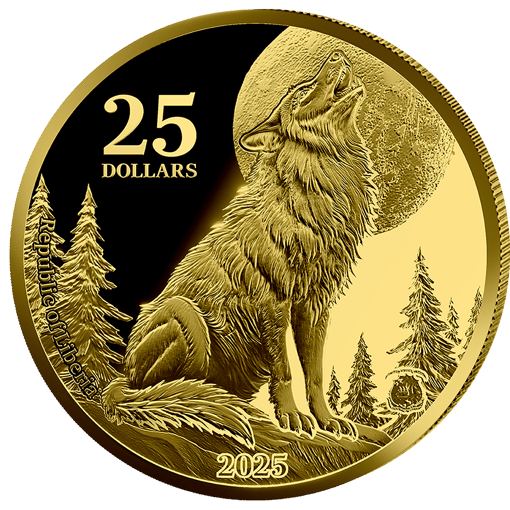 0,5g Gold Heimische Tiere Wolf 2025 (Auflage: 1.000 | Polierte Platte)