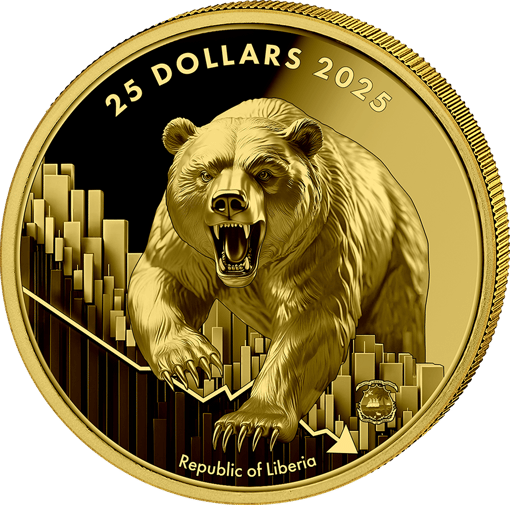 0,5g Gold Bulle und Bär 2025 (Auflage: 5.000 | Polierte Platte)