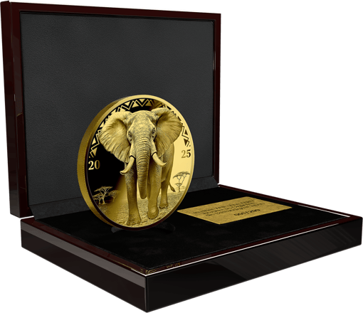 1/4 Unze Gold African Animals Elefant 2025 (Auflage: 299 | Polierte Platte)