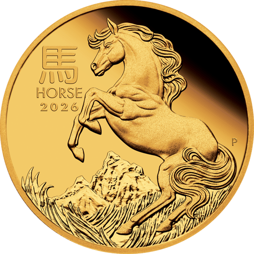 1/4 Unze Gold Lunar III Pferd 2026 (Auflage: 3.500 | Polierte Platte)