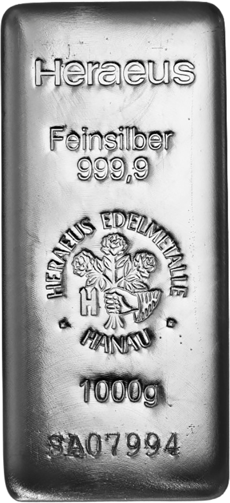 1 kg Silberbarren Heraeus