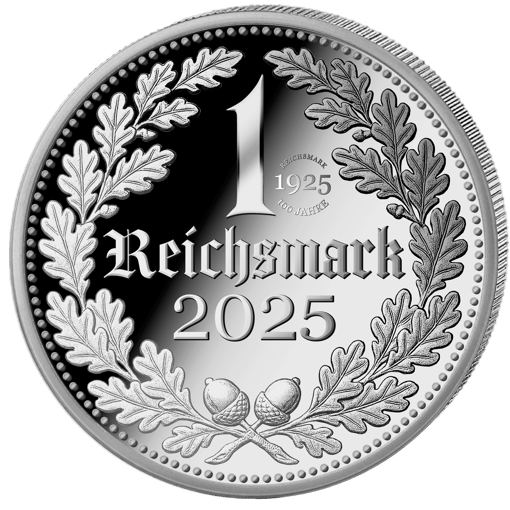 1 Unze Silber 100 Jahre Reichsmark 2025 (Auflage: 1.925 | Privymark | Polierte Platte)
