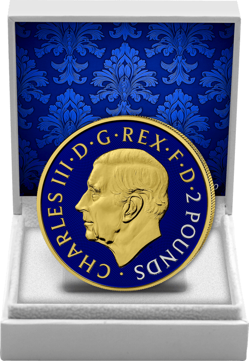 1 Unze Silber Britannia Royal Blue Iced Out 2025 (Auflage: 100 | teilvergoldet)