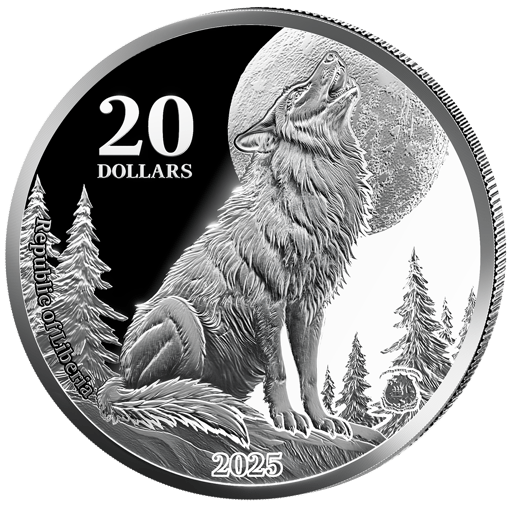 1 Unze Silber Heimische Tiere Wolf 2025 (Auflage: 1.000 | Polierte Platte)