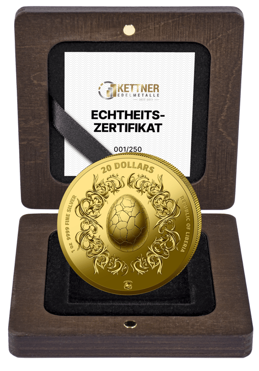 1 Unze Silber Majestätischer Phönix 2025 (Auflage: 250 | vergoldet)