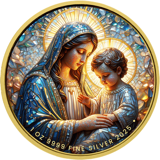 1 Unze Silber Heilige Maria Mutter Gottes 2025 (Auflage: 100 | teilvergoldet)