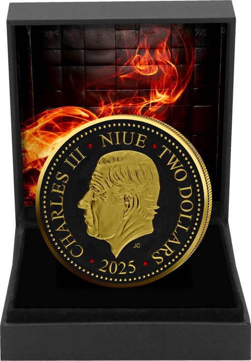 1 Unze Silber Red Phoenix 2025 Black Edition (Auflage: 100 | teilvergoldet)