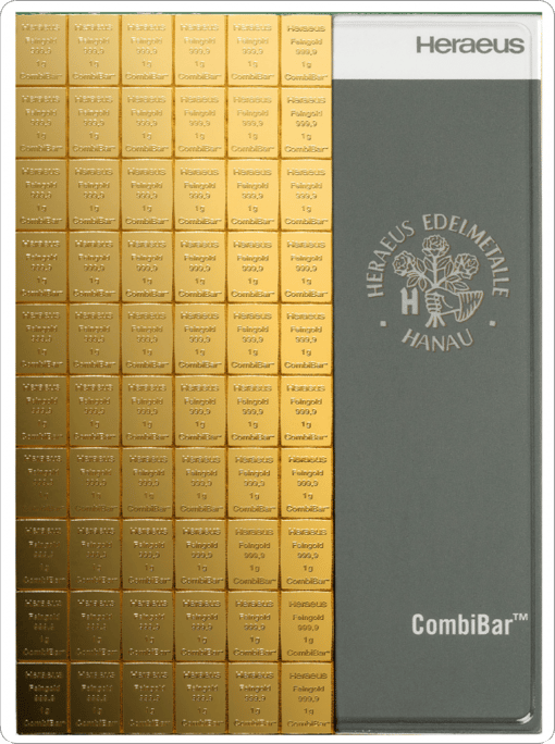 100 x 1g Gold Tafelbarren (Combibar)