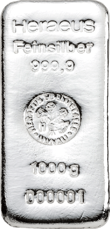 1 kg Silberbarren (Heraeus, Umicore, Degussa)