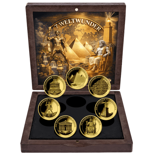 7 Weltwunder der Antike Gold Set 2026 (Auflage: 250 | Polierte Platte)