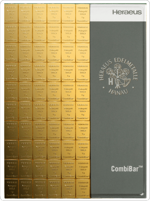 100 x 1g Gold Tafelbarren (Combibar)