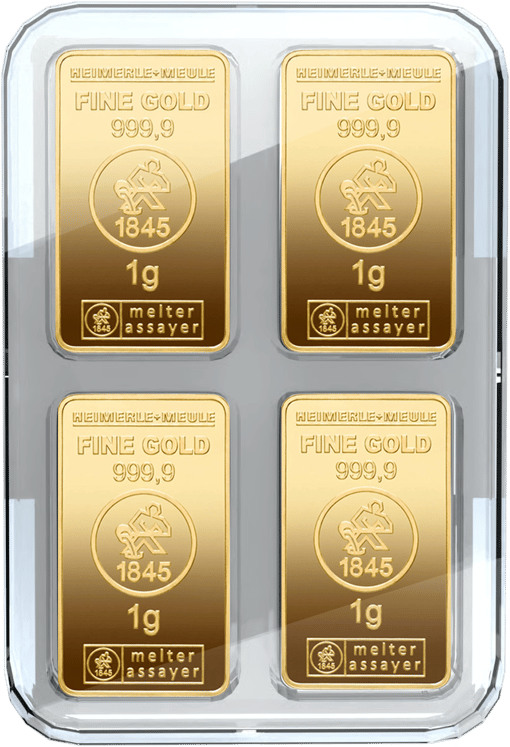 32 x 1g Goldbarren Heimerle und Meule UnityBar