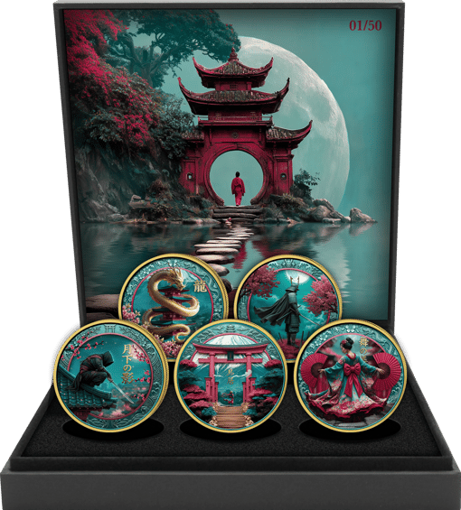 Japanische Legenden Silber Set 2025 (Auflage: 50 | teilvergoldet)