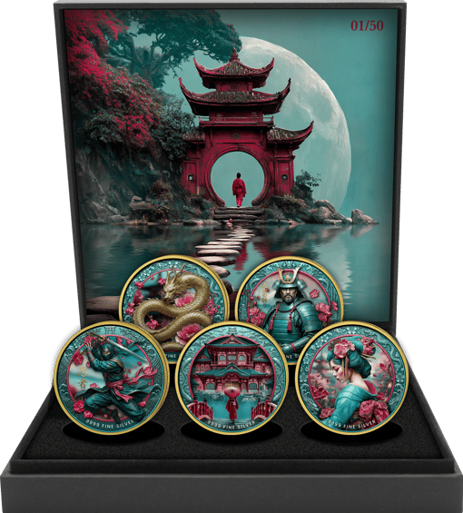 Japanische Legenden Silber Set 2025 (Auflage: 50 | teilvergoldet)