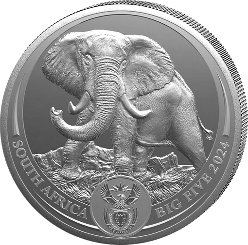 5 Unze Silber Big Five III Elefant 2024 (Auflage: 500)