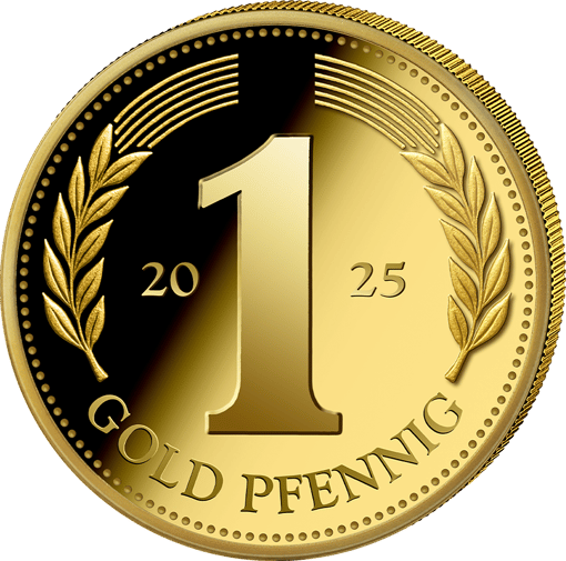 1 Unze Silber "Gold Pfennig" 2025 (Auflage: 5.000 | vergoldet | Polierte Platte)