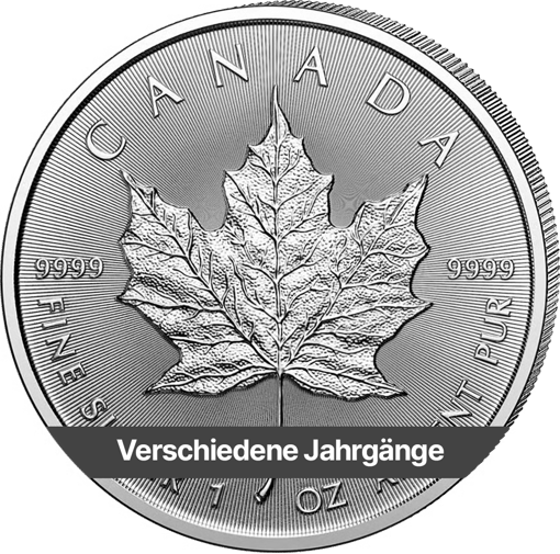 1 Unze Silber Maple Leaf (Verschiedene Jahrgänge)