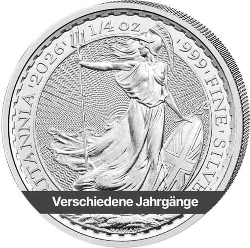 1/4 Unze Silber Britannia (verschiedene Jahrgänge)