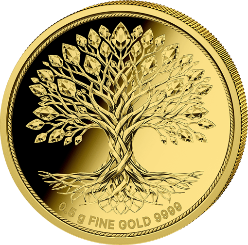 0,5g Gold Lebensbaum 2026 (Auflage: 5.000 | Polierte Platte)
